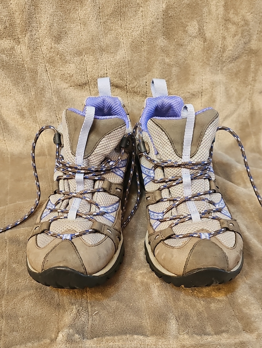 Merrell Siren Sport Dark Gull Grey Taupe and Lavender Lace-Up Hiking Boots